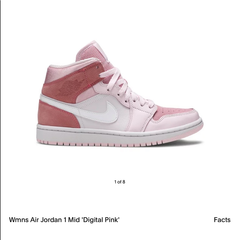 Women Air Jordan 1 Mid 'Digital Pink’ size 7